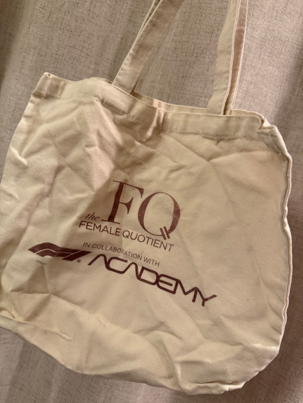 F1 Academy x Female Quotient Canvas Tote Bag - Cream